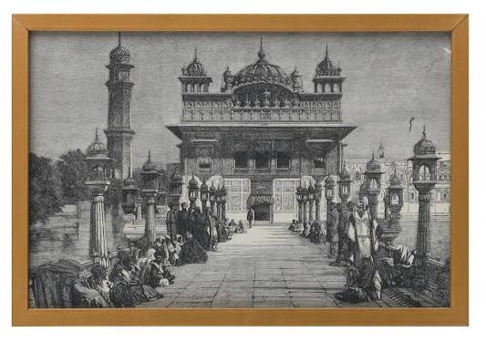 Bonhams : Five printed views of monuments, including two of the Golden Temple at Amritsar London, probably from the Illustrated London News, circa 1860-70(5)
