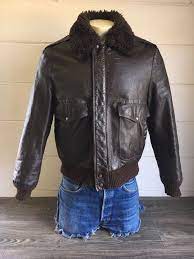 William Barry Jacket Vtg Dark Brown Leather A2 Flight Bomber Faux Fur Usa Men 42 Williambarry Bomber Jackets Flight Bomber Jacket Bomber Jacket Men