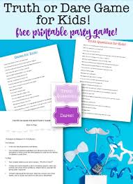 And what's better than the classical truth or dare game to get everyone involved in a familial activity. Truth Or Dare Game For Kids New Free Printable Party Game Momof6