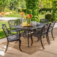 Noble House Abigal Shiny Copper 7 Piece Aluminum Outdoor Dining Set 14805 The Home Depot In 2020 Outdoor Dining Set Patio Dining Set Patio