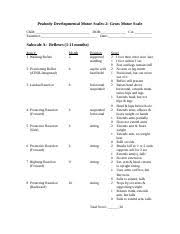 Durham Peabody Form Doc Peabody Developmental Motor Scales