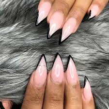 Black And Pink Ombre Stiletto Nails Inspiring Stiletto Nails To Win Over You Naildesignsjournal Com Black Stiletto Nails Stilletto Nails Black French Nails