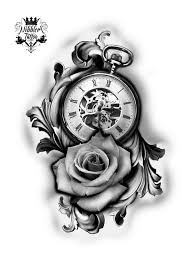 Clocks With Rose Tatoo De Relogio Tatuagem Relogio Com Rosas Tatuagem Relogio