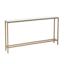 How to decorate an narrow console table. Dillard Narrow Long Console Table Deep Gold Aiden Lane Target