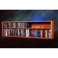 Wood Shed 211 4 W Solid Oak Wall Or Shelf Mount For Cd And Dvd Vhs Tape Book Cabinet Walmart Com