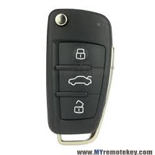Flip Car Remote Key 8p0 837 220 D For Audi A3 Tt 2006 2013 433 Mhz Id48 Hu66 3 Button Audi Car Gadgets Audi A3