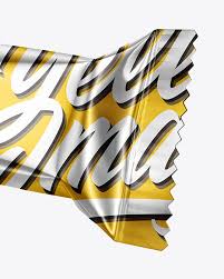 Download Two Metallic Snack Bars Mockup In Flow Pack Mockups On Yellow Images Object Mockups PSD Mockup Templates