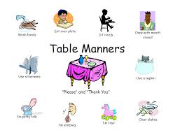 free printable table manners chart this chart shows