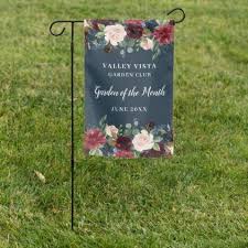 Radiant Bloom Custom Garden Club Award Garden Flag Zazzle Com Custom Garden Flags Garden Club Bloom