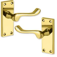 Pair Of 105mm Brass Victorian Scroll Latch Door Handles Quality Fittings For Internal Doors Buy Online In Aruba At Aruba Desertcart Com Productid 120225809