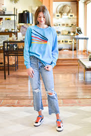 Aviator Nation Daydream Crew Sweatshirt In Neon Blue Cayman S