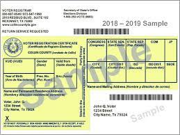 Check your voter registration status to confirm that you're able to vote in the next election. Votetexas Gov Your Voter Registration Card