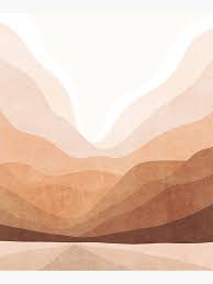 Warm Mountain Landscape Mounted Print By Miss Belle Redbubble In 2020 Minimalist Art Boho Painting Cute Patterns Wallpaper