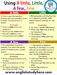 Little A Little Few A Few English Grammar English Study English Grammar Learn English Words