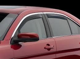 While looking at both the driver and passenger windows the front edge of the deflector sticks out and off the window sill. 2016 Ford Taurus Rain Guards Side Window Deflectors For Cars Trucks Suvs And Minivans Weathertech