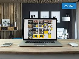 Showcase your designs in these blank mockups that are easy to edit. Macbook Pro Home Office Mockup Mockup World