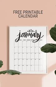 Hand Lettered Free Printable 2019 Monthly Calendar Monthly Calendar Monthly Calendar Printable Printable Calendar