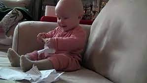 Baby Laughing Hysterically At Ripping Paper Original Video Dailymotion