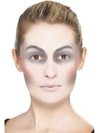 Indianer make up in meergrün und schwarz. Vampir Schminken