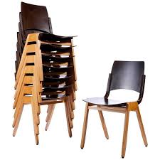 A Set Of Eight Stacking Chairs Designed By Professor Roland Rainer 1910 2004 In 1952 And Manufactur In 2020 Chair Dining Room Chair Cushions Small Living Room Chairs