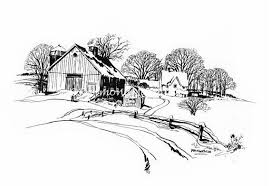 Black And White Road Drawing Pin On Barns