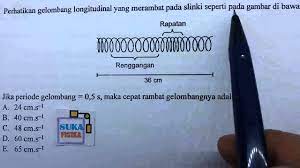 Jarak antara pusat rapatan dan renggangan yang berdekatan itu sama dengan setengah dari panjang gelombang ½ λ, maka : Latihan Un Fisika Sma Youtube