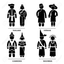 Southeast Asia Thailand Vietnam Cambodia Indonesia Man Woman People National Traditional Costume Dress Clothing Icon Symbol Sign Pictogram Royalty Free Cliparts Vectors And Stock Illustration Image 15387272