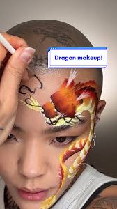 Painting a dragon using makeup! I followed a tutorial