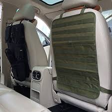 Car Back Seat Organizer Tactical Molle Seat Cover Protector Backsest Kick Mat Protector With Multipurpose Storage Pockets For Emt Pouch Bag Molle Kit Pouch K Car Accessories Car Seats Car