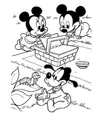 Jeuxenfants.fr propose une série de jeux liés à ce célèbre personnage de bande dessinée. Coloriage Les Petits Mickey Minnie Et Pluto En Picnic