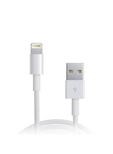 كابل Lightning لشحن ومزامنة البيانات لهاتف أبل آيفون 5/ 6/ آي بود تاتش  الجيل الخامس/نانو السابع أبيض