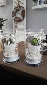 Dekoideen im maritimen flair für. Kaktuspflanzer Mit Sand Und Muscheln Blumen Malen Sommer Dekoration Deko Strandhaus Dekoration