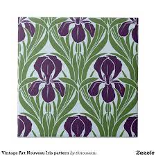 Maybe you would like to learn more about one of these? Vintage Art Nouveau Iris Pattern Ceramic Tile Zazzle Com Art Nouveau Flowers Art Nouveau Floral Art Deco Flowers
