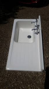Grohe kitchen sinks stainless steel k500 series. Kitchen Sink Quite Large Vintage Cast Iron Ceramic With Original Taps And Splashback 100 Ono Sumra