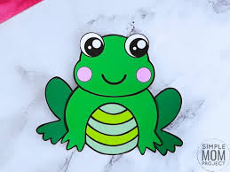 Here's a beautifully animated frog coloring sheet. Free Printable Frog Craft Template Simple Mom Project
