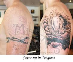Angel Cover Up Over Barbed Wire Tattoo Miss Megs Design Barbed Wire Tattoos Tattoos Sleeve Tattoos