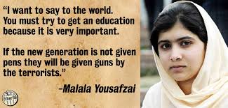 One child, one teacher, one book and one. Quotes From Malala Yousafzai Quotesgram
