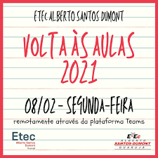 Todos esses recursos volta às aulas são para download gratuito no pngtree. Volta As Aulas 2021 Etec Alberto Santos Dumont