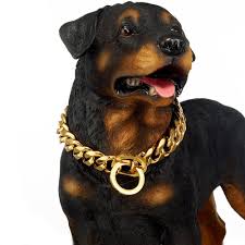 Abaxaca Martingale Dog Collar Large 19mm Heavy Duty Stianless Steel Gold Big Dog Choke Training Designer Collar Necklace Ch Big Dog Collars Big Dogs Dog Collar