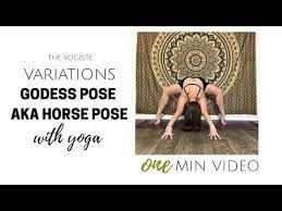 First, take a broad posture and lower your hips to the knee level. Variations Of Goddess Pose Horse Pose Youtube
