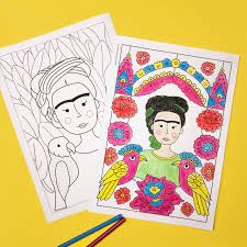 100% free famous people coloring pages. Frida Kahlo Colouring Pages Lotta Magazine