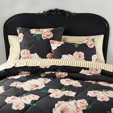 Black And Pink Roses Bedding The Emily Meritt Bed Of Roses Duvet Cover Sham Black Blush Bed Linens Luxury Duvet Cover Master Bedroom Simple Bed