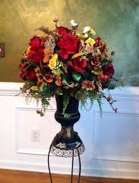 Yiliyajia artificial flowers in vase silk rose flower arrangements fake faux flowers bouquets with ceramics vase table centerpieces for dinning room table kitchen decoration (red). Elegant Traditional Floral Arrangement Large By Designtwentyninesc Large Flower Arrangements Table Flower Arrangements Flower Arrangements
