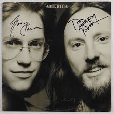 America JSA Signed Autograph Album Vinyl Record Gerry Beckley Dewey Bunnell
