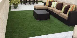 Like you would when applying synthetic grass to concrete, apply a strong adhesive glue to the back of the turf, lay. Artificial Grass Deck Tiles Interlocking Easy To Install Washable