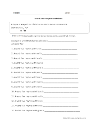 Start studying rhyming words 2: Englishlinx Com Rhyming Worksheets