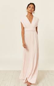 Alexis Blush Multi Way Maxi Bridesmaid Dress Revie London Silkfred Bridesmaid Dresses Maxi Bridesmaid Dresses Multi Way Dress