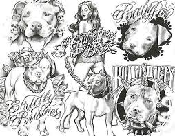 Black And White Pitbull Tattoos Pin On Tattoo Ideas