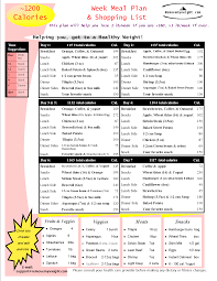 Updated 1200 Calories A Day To Lose Weight Printable Menu