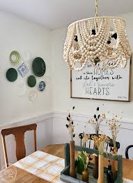 Diy Beaded Chandelier Upcycled From An Old Light And Lampshade Refresh Living